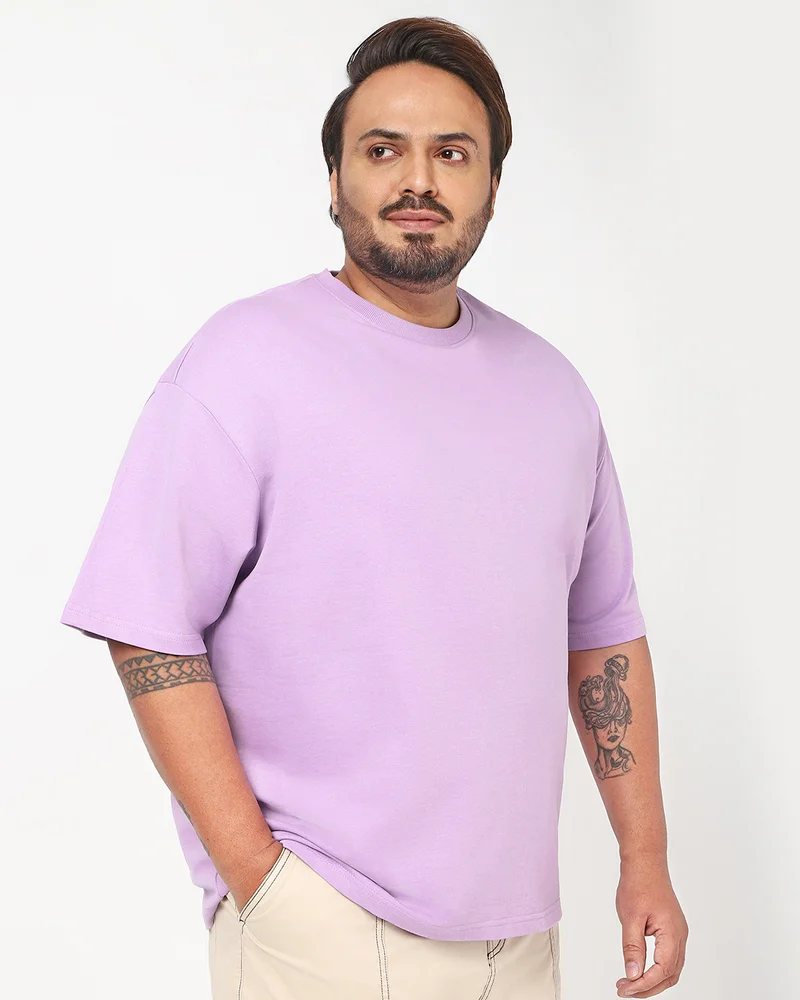 بيواكوف Men's Purple Oversized Plus Size T-shirt